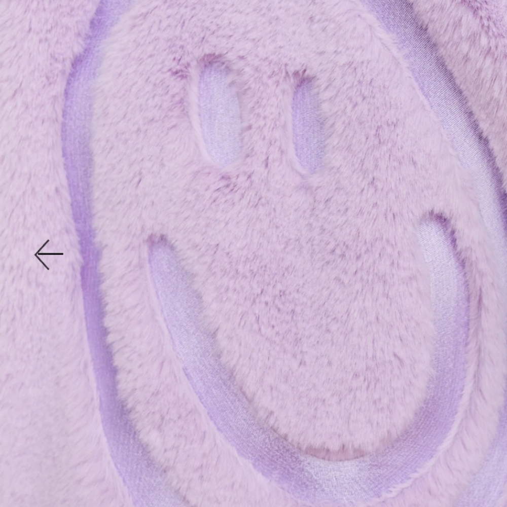 Lazy Oaf Happy Place fur zip hoodie. Size M. Oversized. - Picture 3 of 7